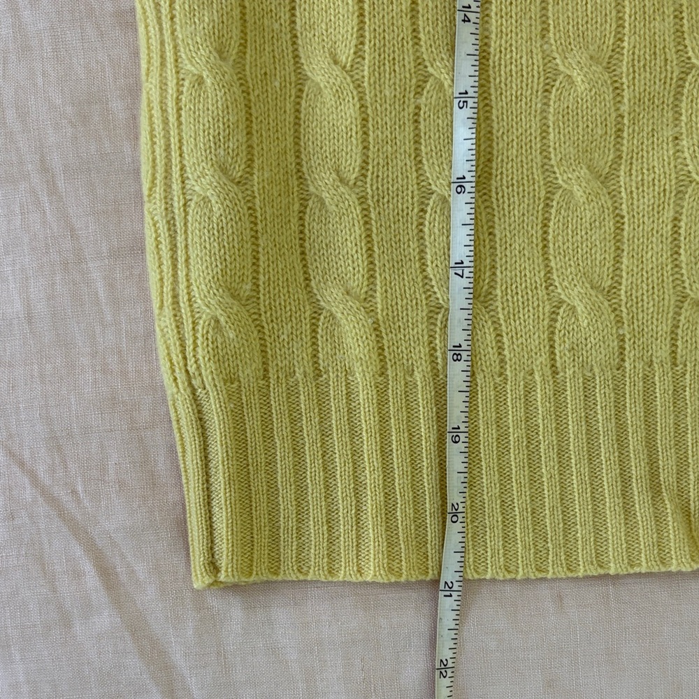 Ralph Lauren Pale Yellow Cable Crewneck Sweater - Picture 6 of 7